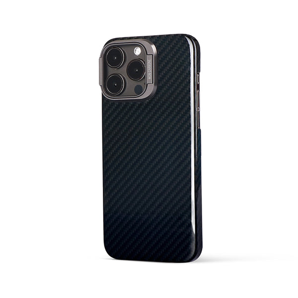 超強磁吸防彈纖維保護殼 iPhone 15 系列（附帶手機支架）- 午夜黑