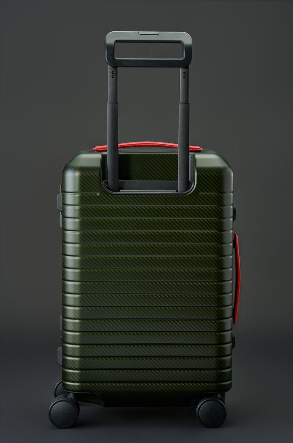 BLACKDIAMOND Red Edition 磨砂綠鋁框碳纖維行李箱定製皮革版
