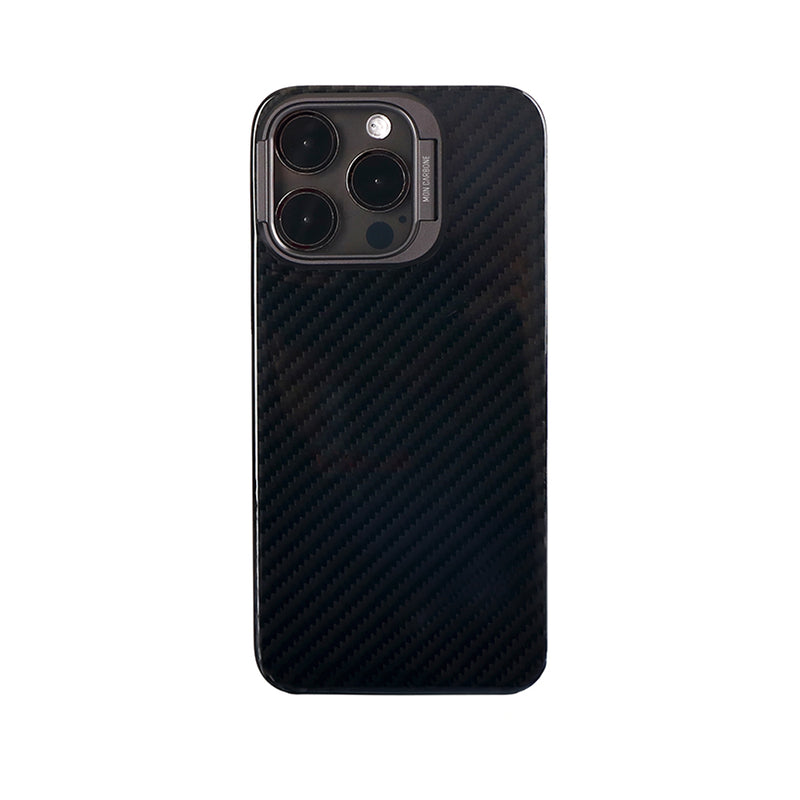 超強磁吸防彈纖維保護殼 iPhone 15 系列（附帶手機支架）- 午夜黑