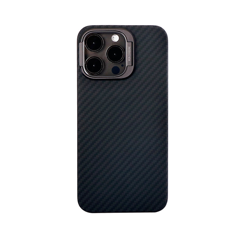 超強磁吸防彈纖維保護殼 iPhone 15 系列（附帶手機支架）- 消光黑