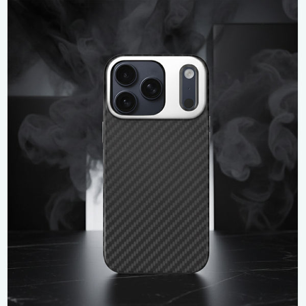 iPhone 17 系列磁吸支架式防彈纖維手機殼 - 消光黑