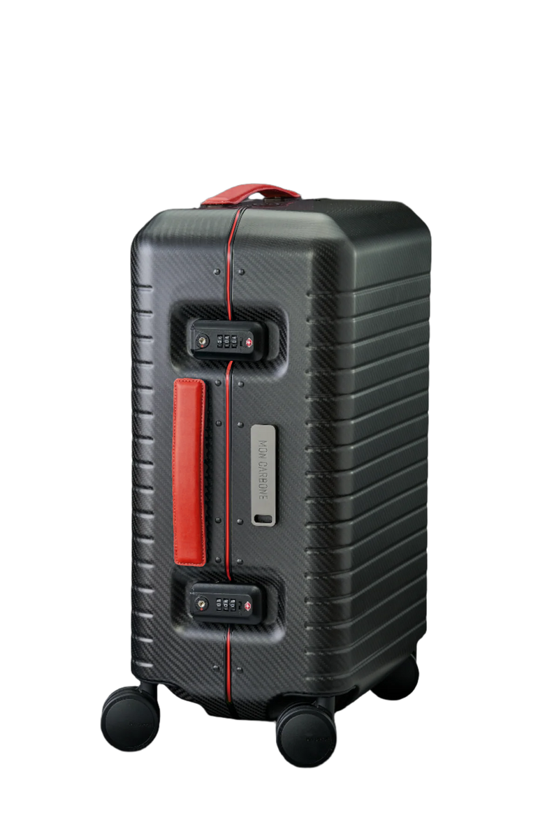 BLACKDIAMOND Red Edition 消光黑鋁框碳纖維行李箱搭配定製皮革版