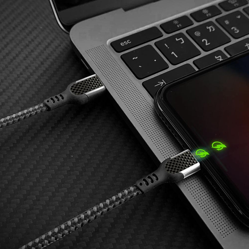 碳纖維 MFi USB-C to Lightning 快速充電傳輸線
