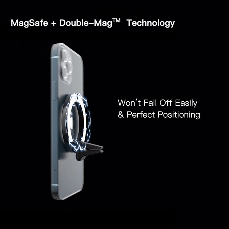 超強磁吸防彈纖維保護殼與 JUSTCLICK AIR 碳纖維車座組合 - iPhone 14 系列